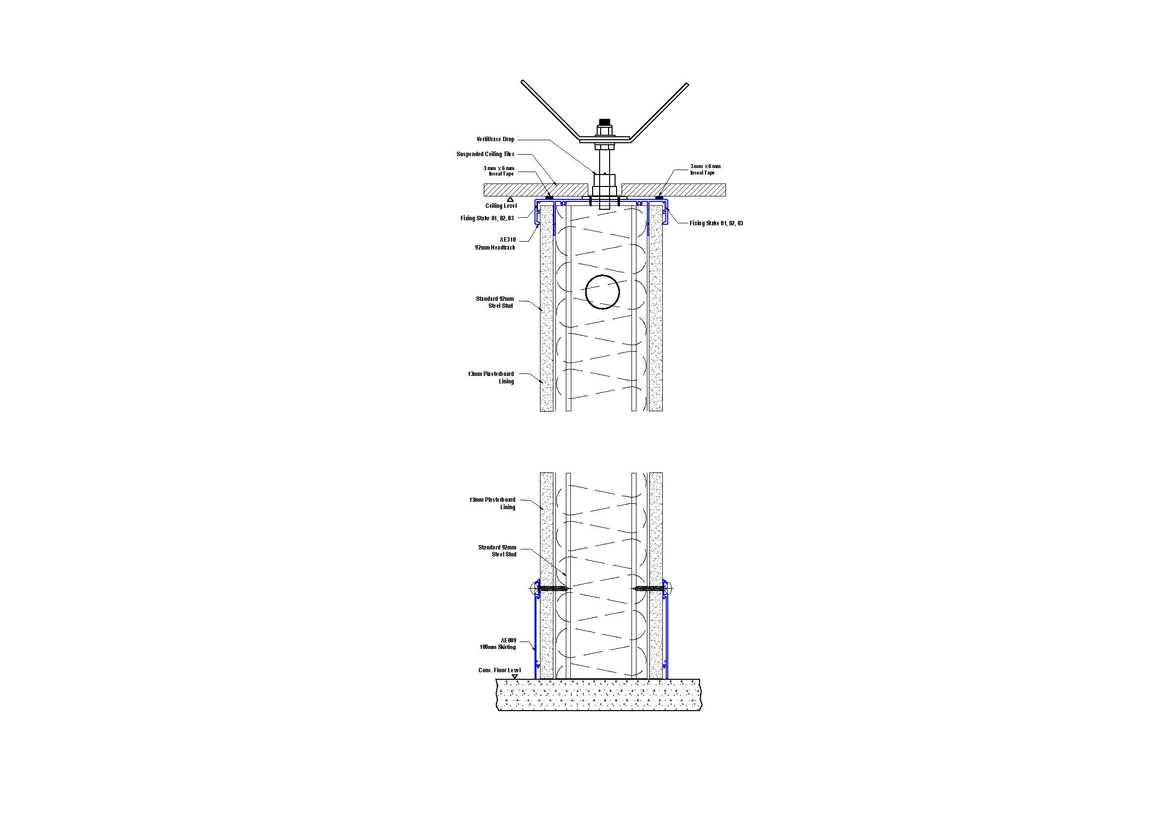 E92-06 92mm Wall with 100mm Skirting Section